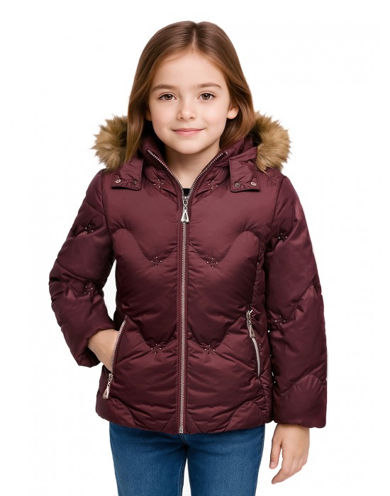 Girls Jacket Quilted Urban Wine
